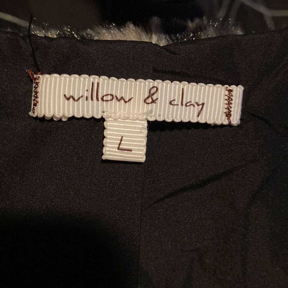 Willow & Clay faux fur animal print open-front jacket (L) EUC! Soft & cozy! - Picture 4 of 8
